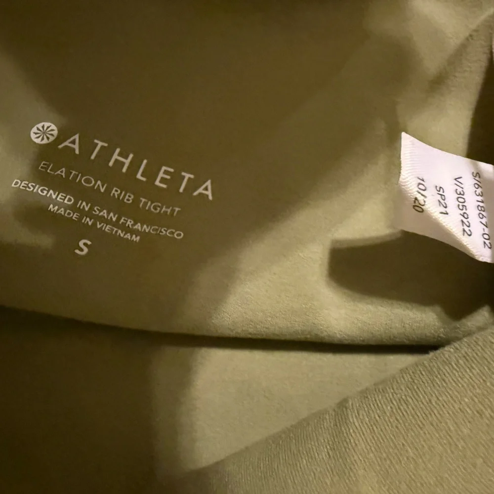 Athleta Elation Rib Tight Legging High Rise Green Size Small✨Like New Retail $89 - Picture 4 of 5